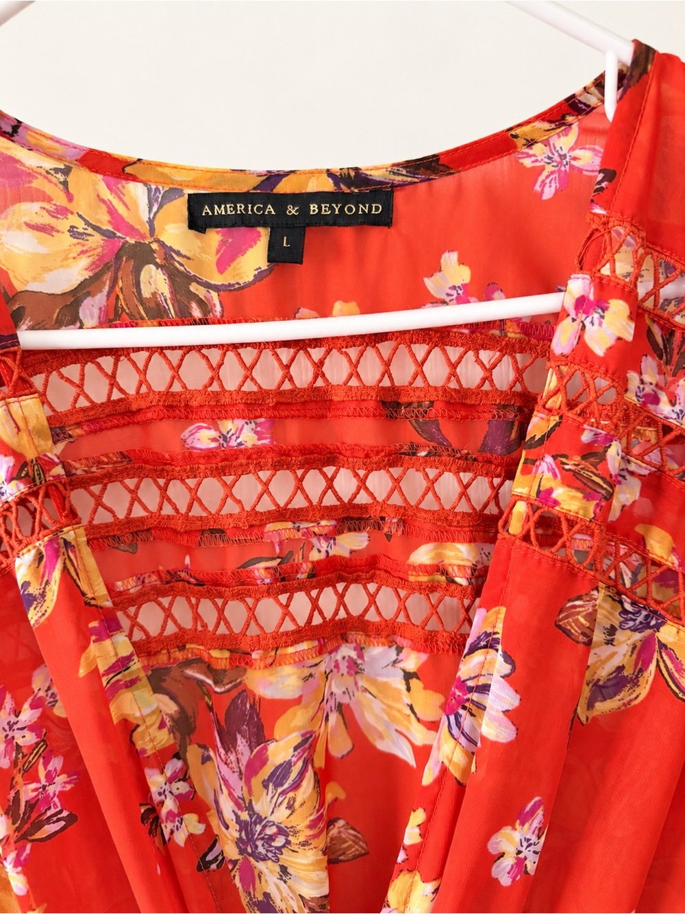 America & Beyond Dark Orange Kimono - Picture 4 of 4